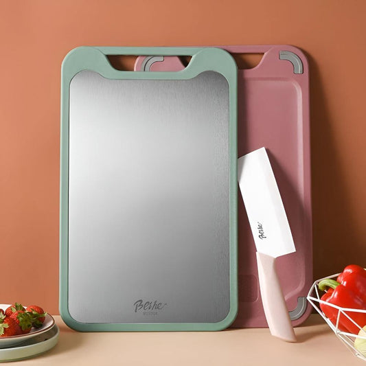 DualGuard – Double-Sided Stainless Steel Chopping Board